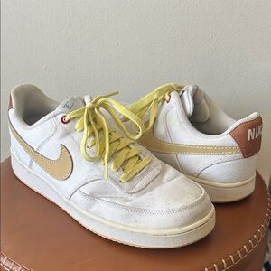 Nike Court Vision White and Gold Casual Shoes
